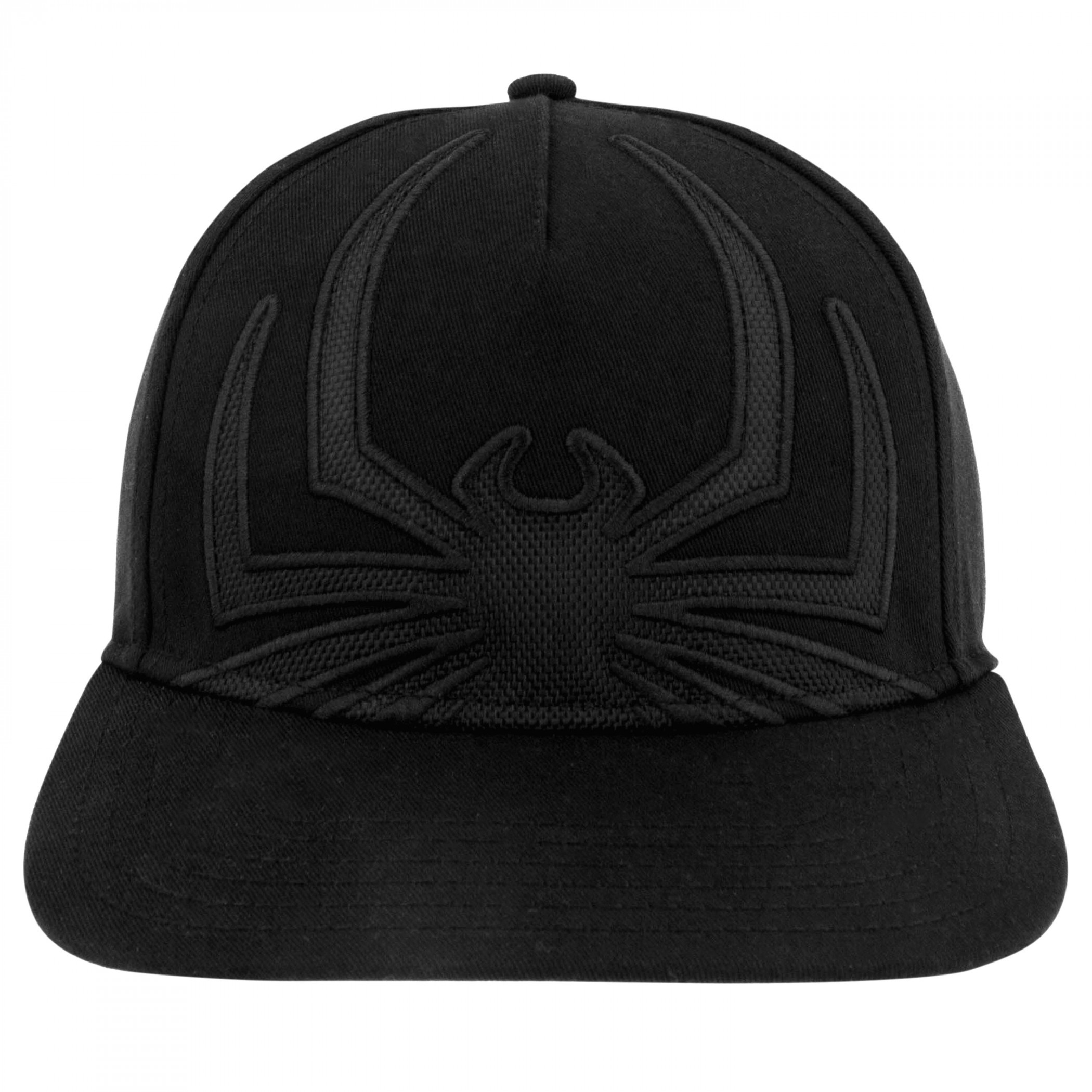 Spider-Man Logo Black on Black Snapback Hat